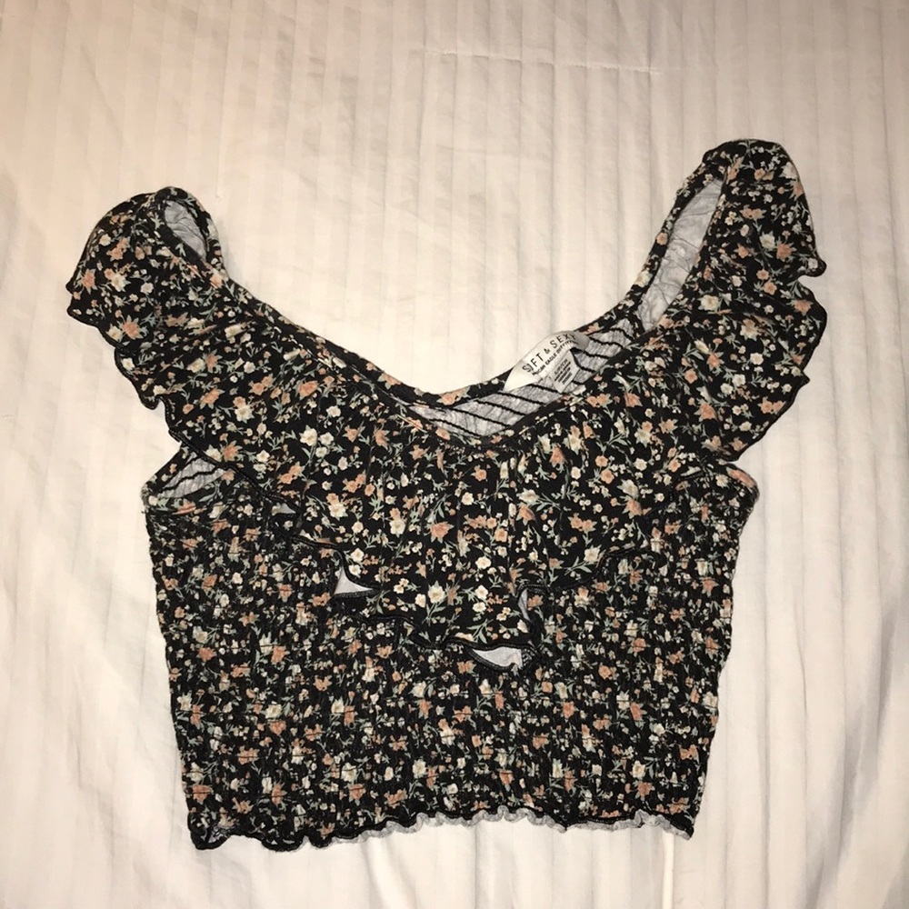 crop top with ruffles